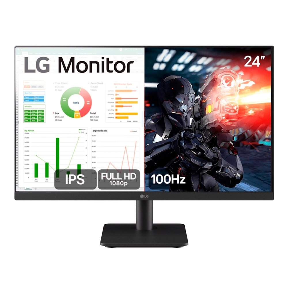 Monitor Led 24" PC Gamer LG 24MS500 - Full HD, IPS, Com 2 HDMI, 100Hz