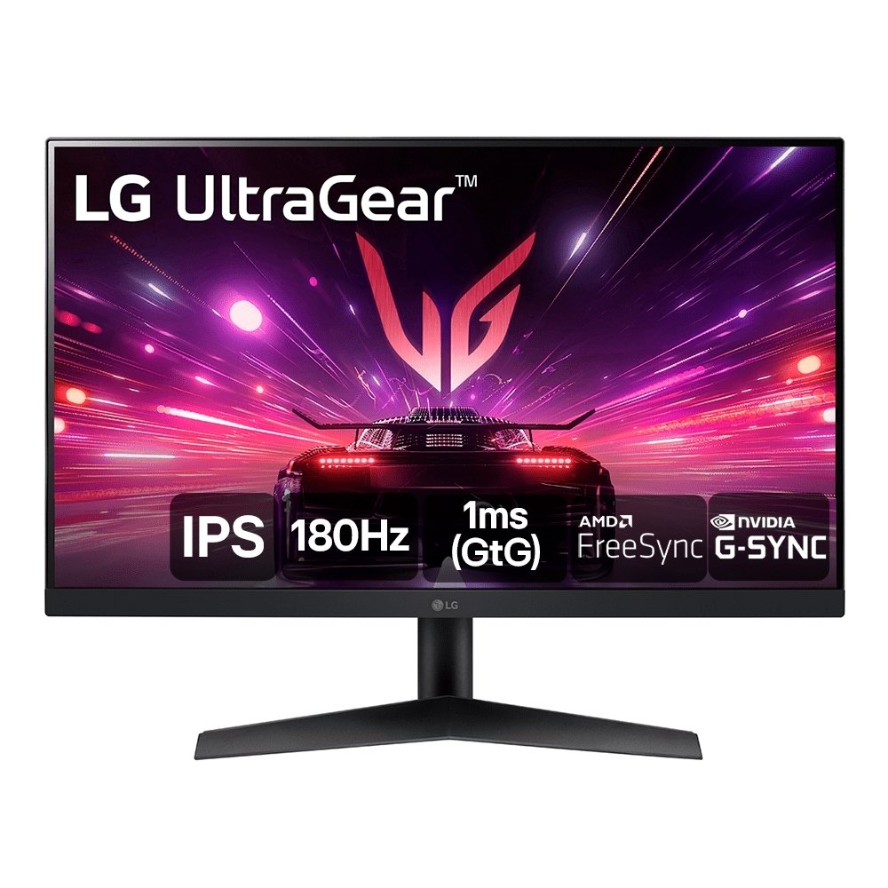 Monitor LED Full HD Gamer 24" LG UltraGear 24GS60F-B - HDMI, IPS, D-SUB, 180Hz 1ms(GtG)