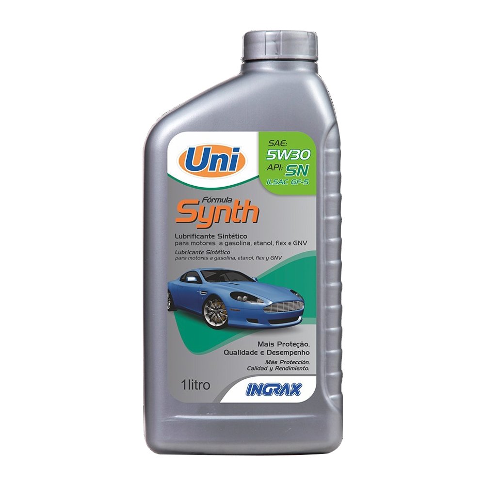 Óleo Lubrificante Uni Ingrax para Carro Sintético 5W30 1 Litro - Embalagem com 12 Unidades