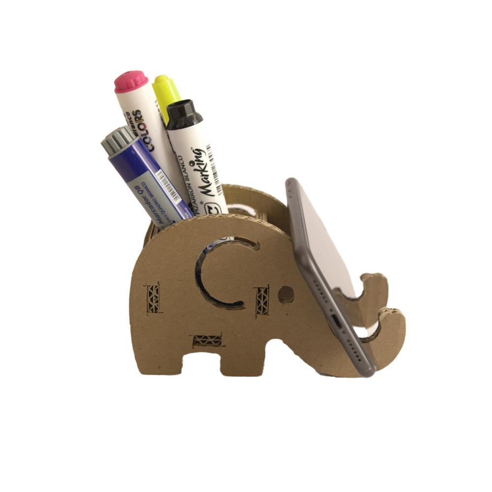 Porta Caneta e Celular de Elefante E3 Embalagens - Pacote com 6 Unidades ¿ Medida 14,5x6,5x9 cm - Código 616