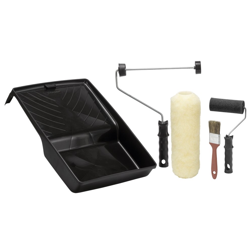 Kit Condor 5 Peças Rolo Lã/Espuma/Suporte/Bandeja/Trincha