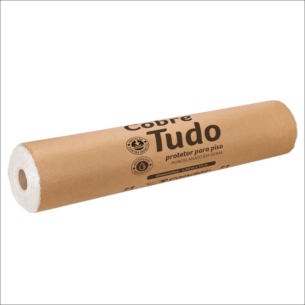 "Protetor para Piso Condor 1,20 x 15m - Papel Kraft e Plástico Bolha