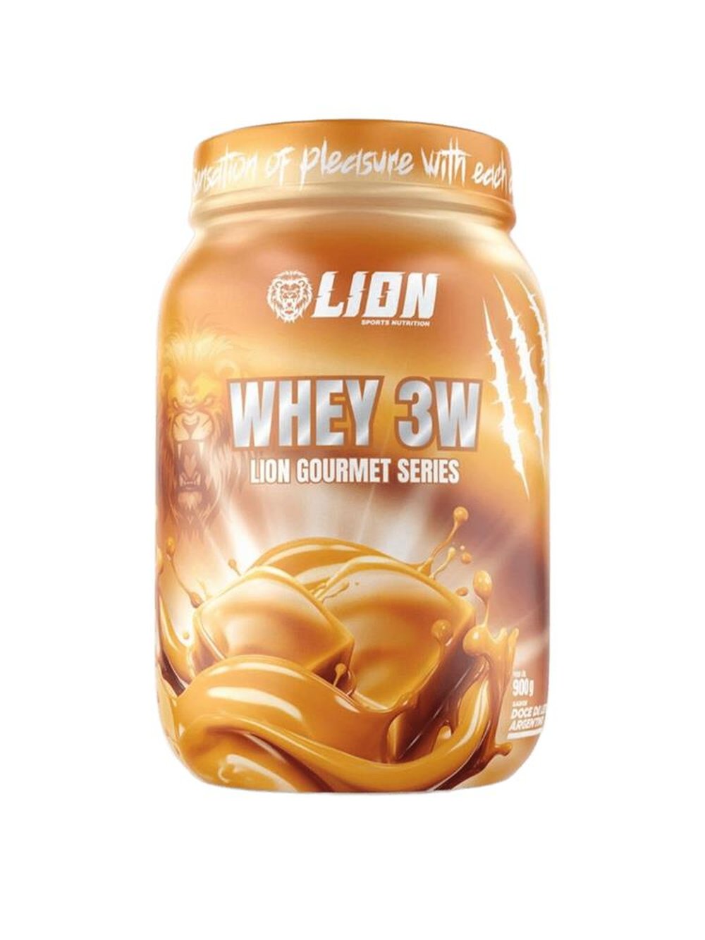 Whey Protein 3W Lion Gourmet Series Doce De Leite Argentino 900g