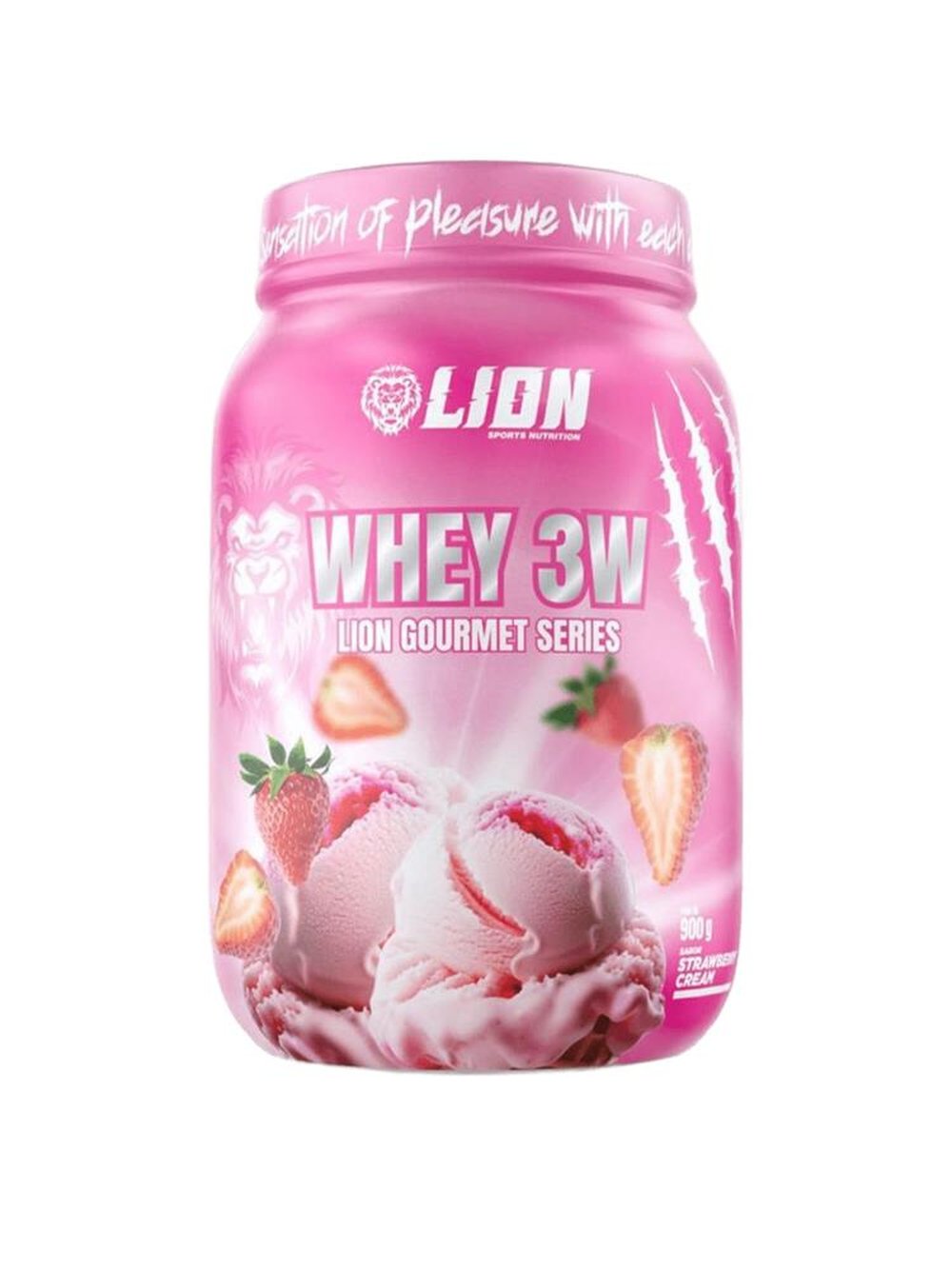 Whey Protein 3w Lion Gourmet Series Strawberry Cream 900g