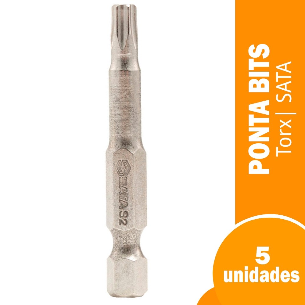 PONTA BITS TORX SATA 1/4P T20X50MM 5X1 SM