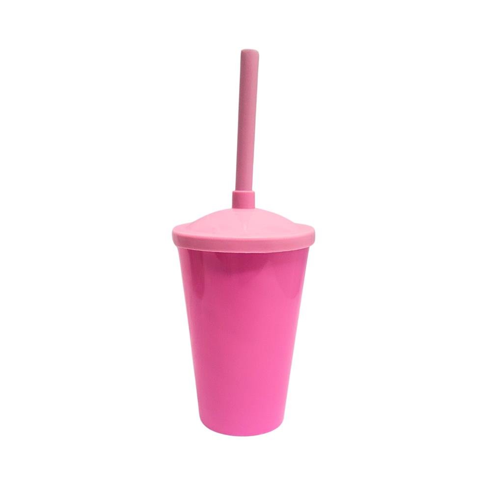 Copo Fest 400 Ml Com Tampa E Canudo - Rosa Bebe