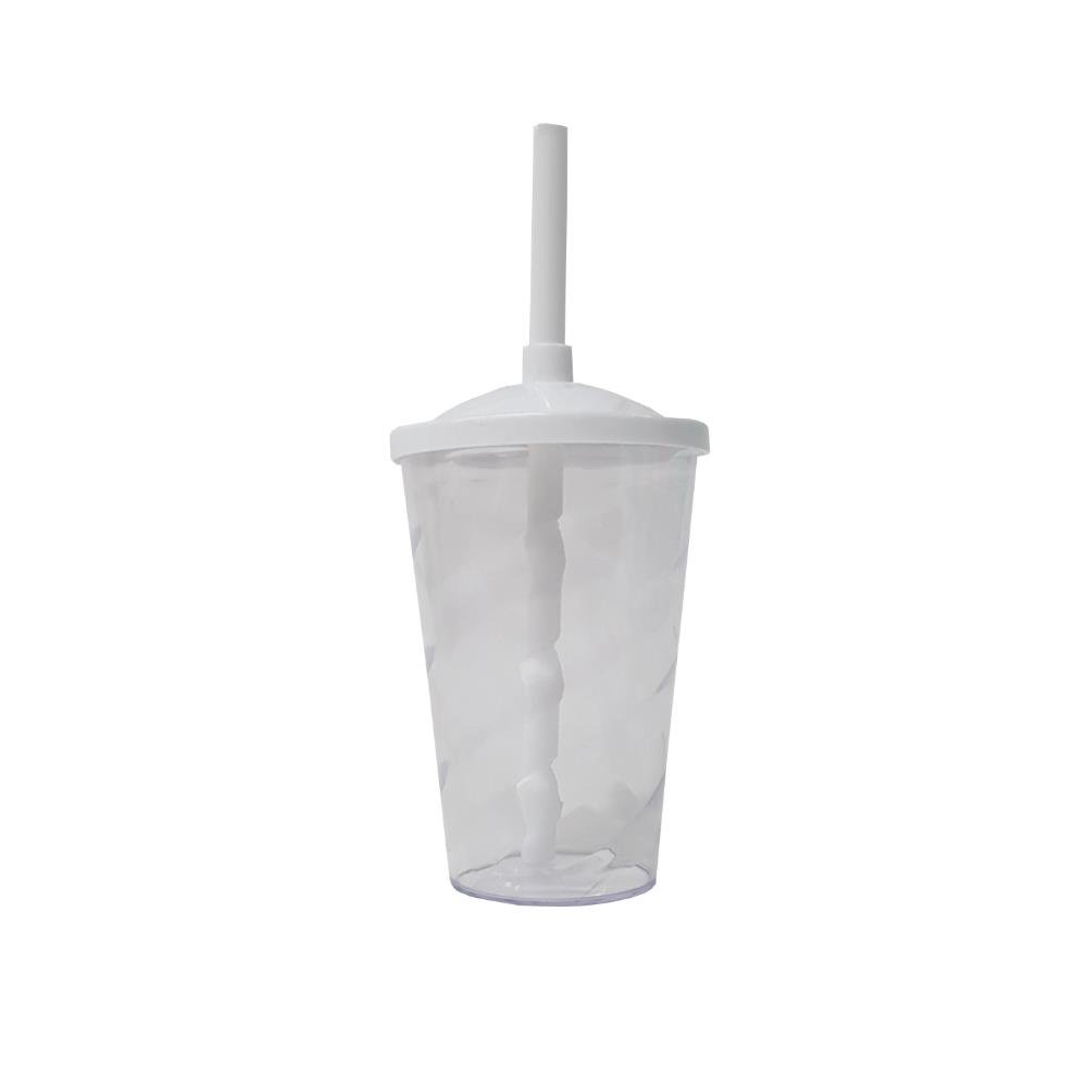 Copo Fest 400 Ml Com Tampa E Canudo - Transparente