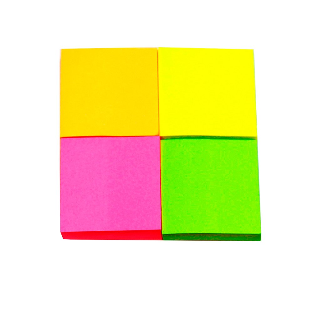 Bloco Anotação Auto Adesivo Com 100 Folhas 3,8x3,8cm Neon - Michael Judi