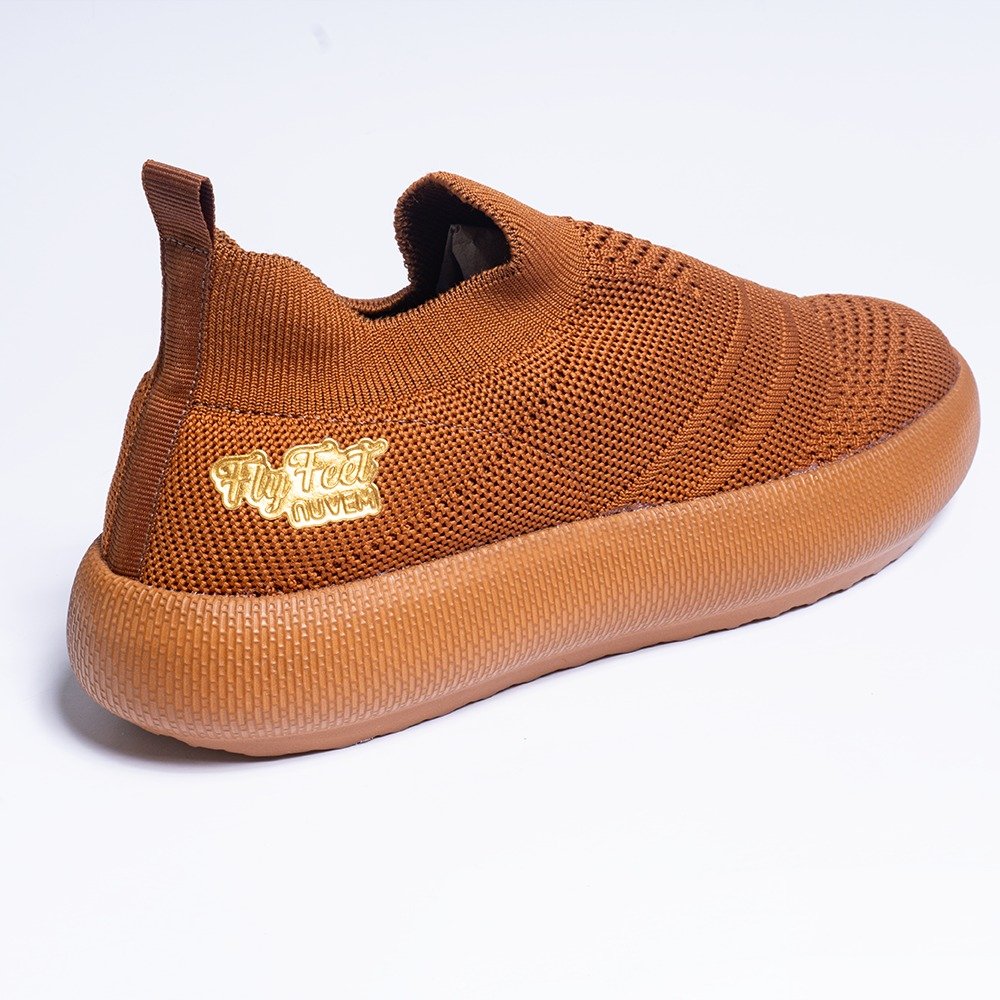 Tenis Ortopedico Flyfeet Nuvem Knit 42-43 Marrom
