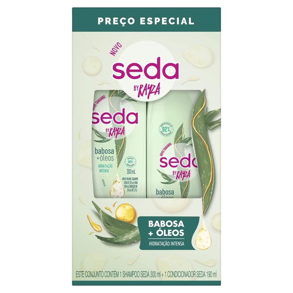 Kit Seda Babosa e Óleos by Rayza Shampoo 300ml + Condicionador 190ml