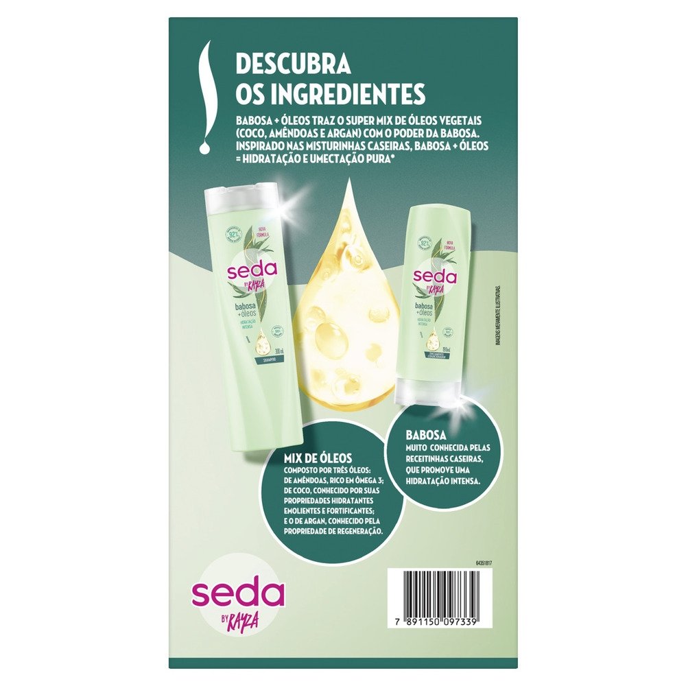 Kit Seda Babosa e Óleos by Rayza Shampoo 300ml + Condicionador 190ml