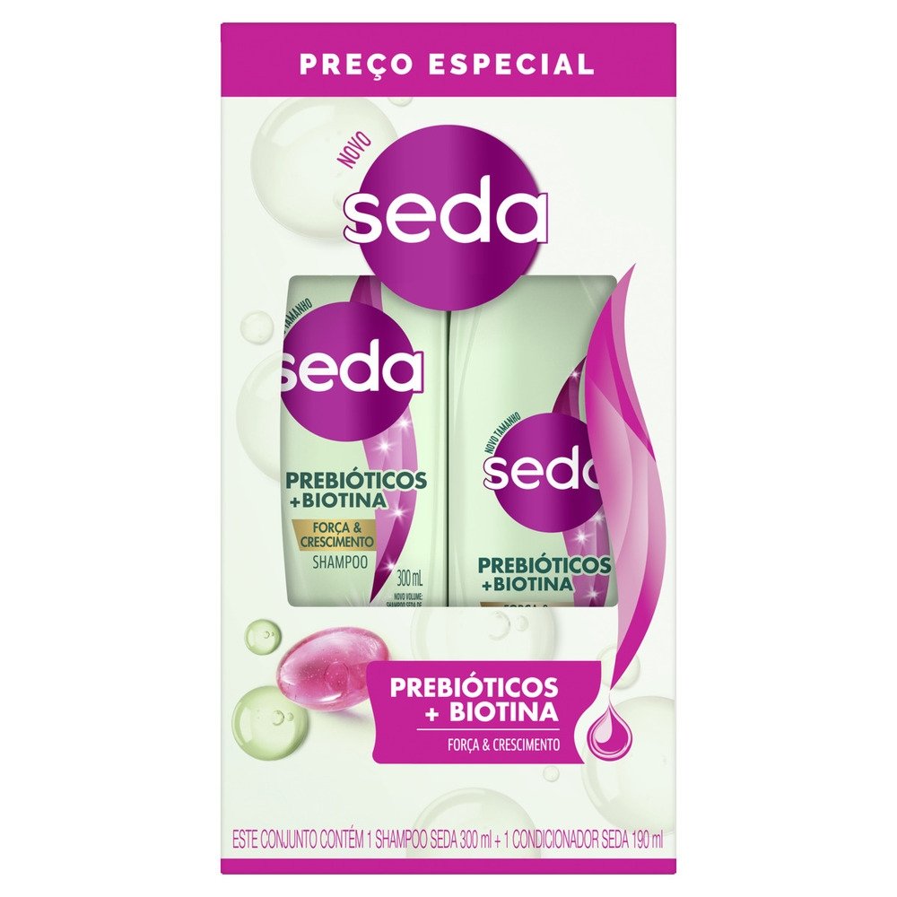 Kit Seda Prebióticos e Biotina Shampoo 300ml + Condicionador 190ml