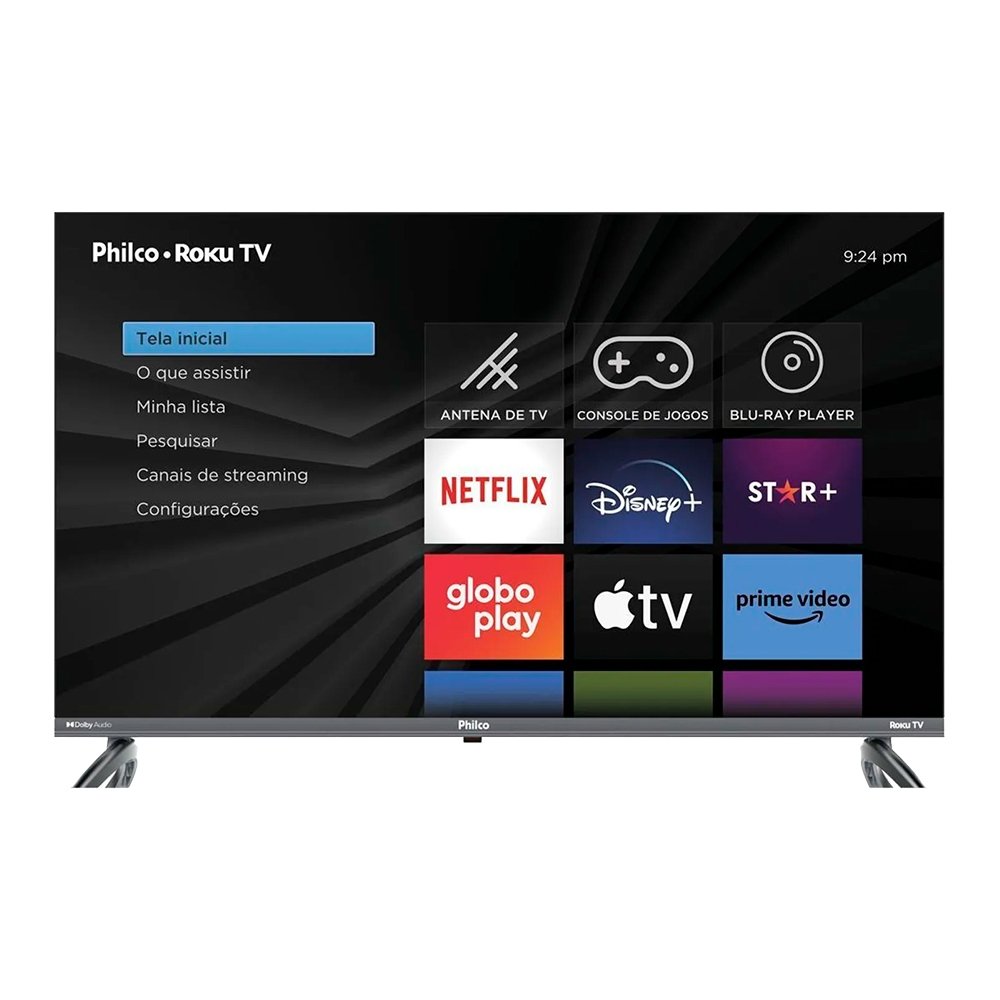 Smart TV LCD LED 32" Philco PTV32K34RKGB - Wi-Fi, Roku, Dolby, com 2 HDMI, 2 USB