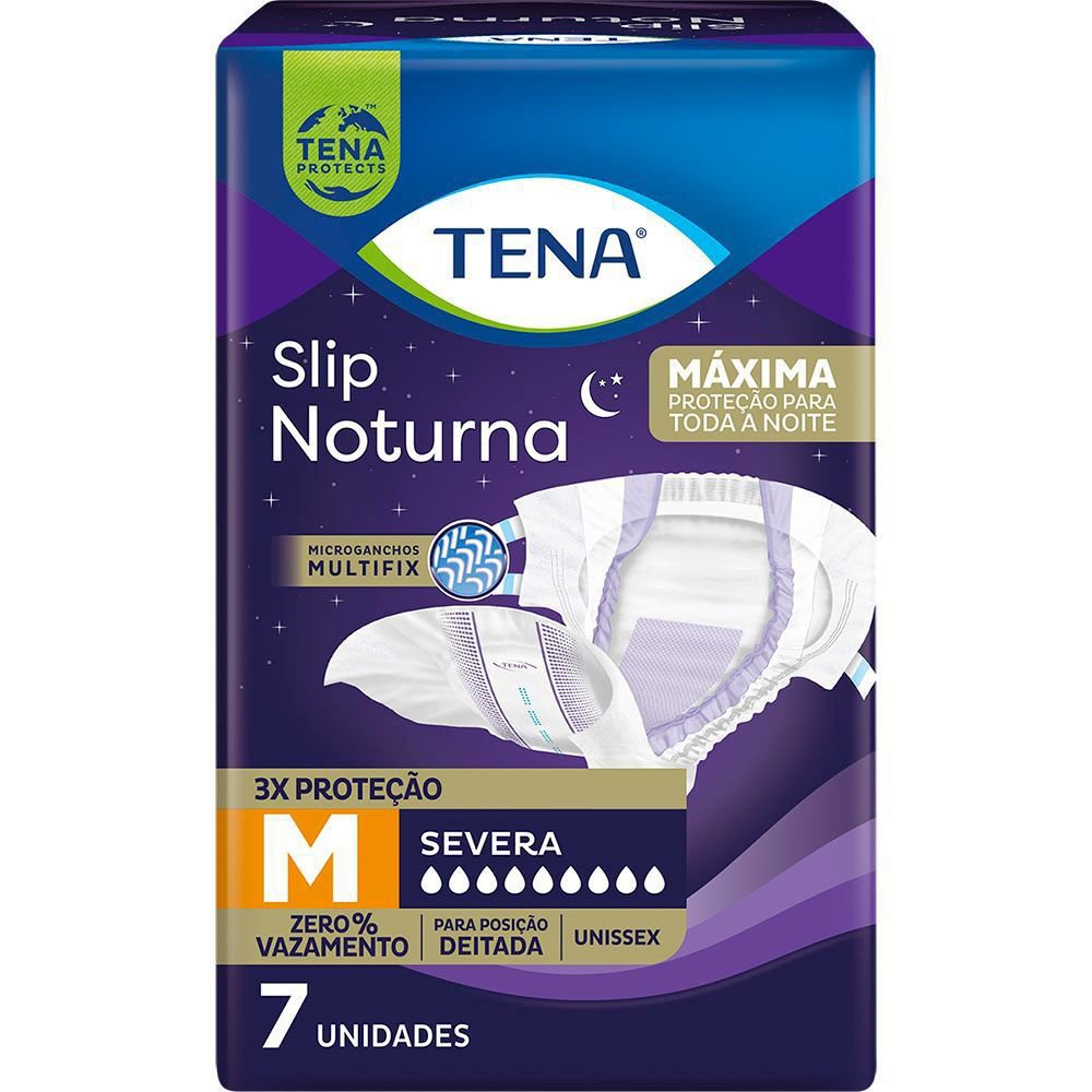 Fralda Geriatrica Tena Slip Noturna M 7 Unidades