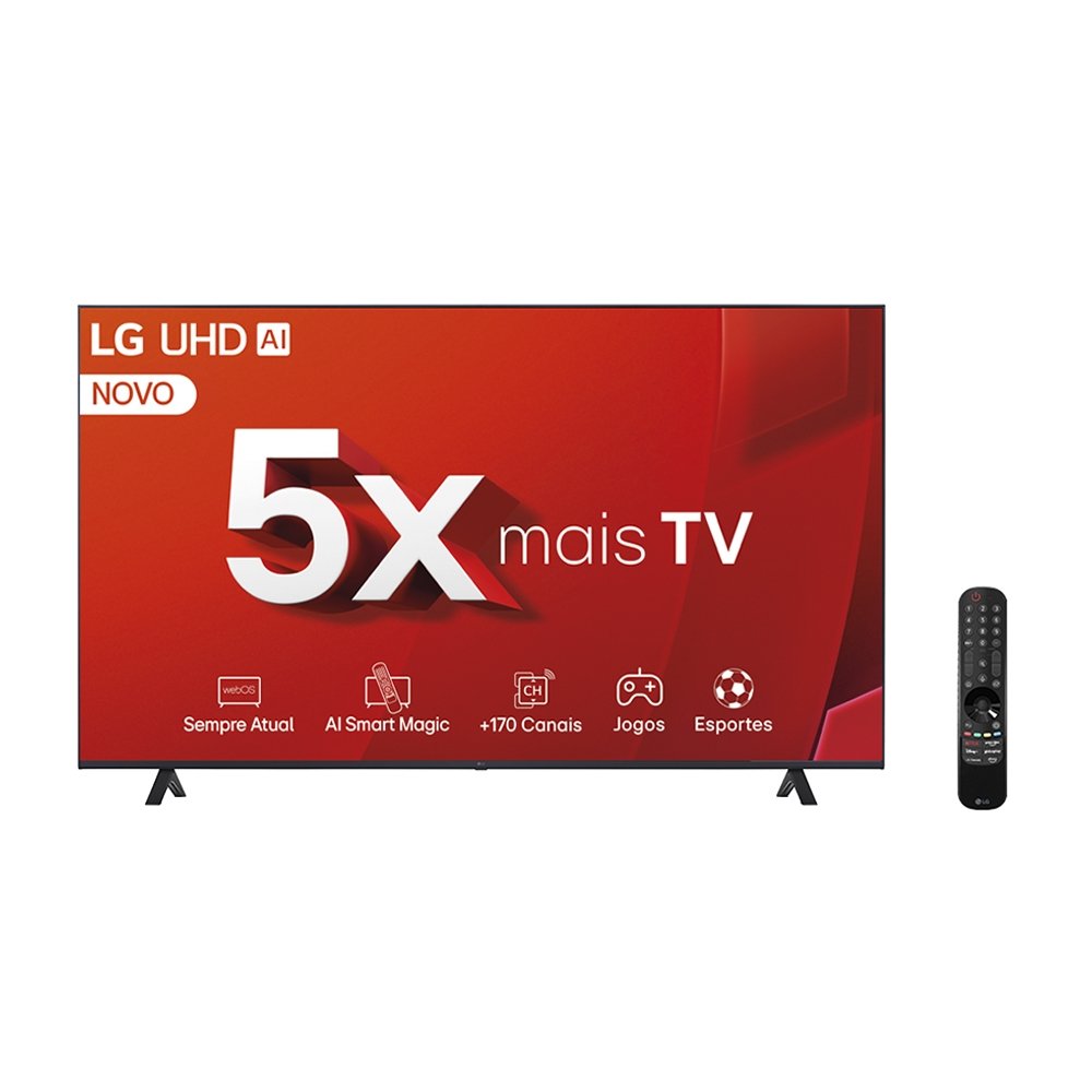 Smart TV 75" LCD LED LG 75UT8050PSA - 4K UHD, Thinq AI, Bluetooth, 3 HDMI, 2 USB, 60Hz
