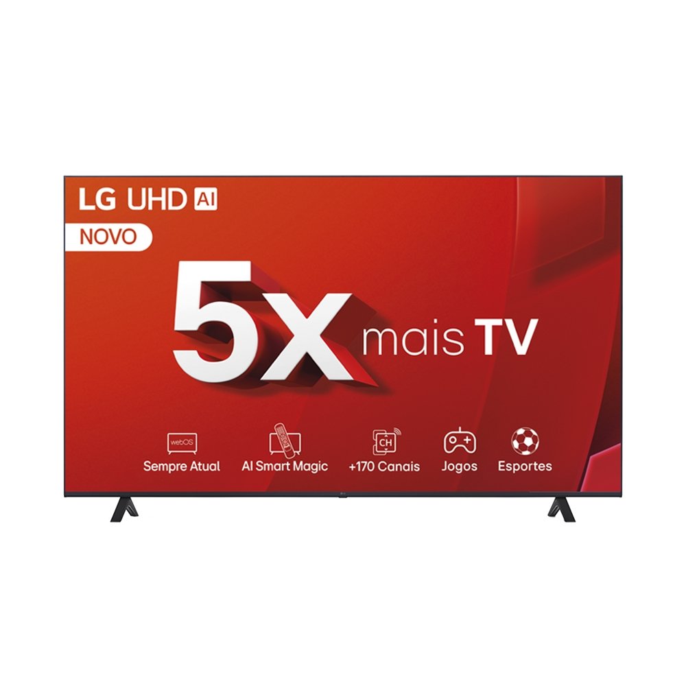 Smart TV 75" LCD LED LG 75UT8050PSA - 4K UHD, Thinq AI, Bluetooth, 3 HDMI, 2 USB, 60Hz