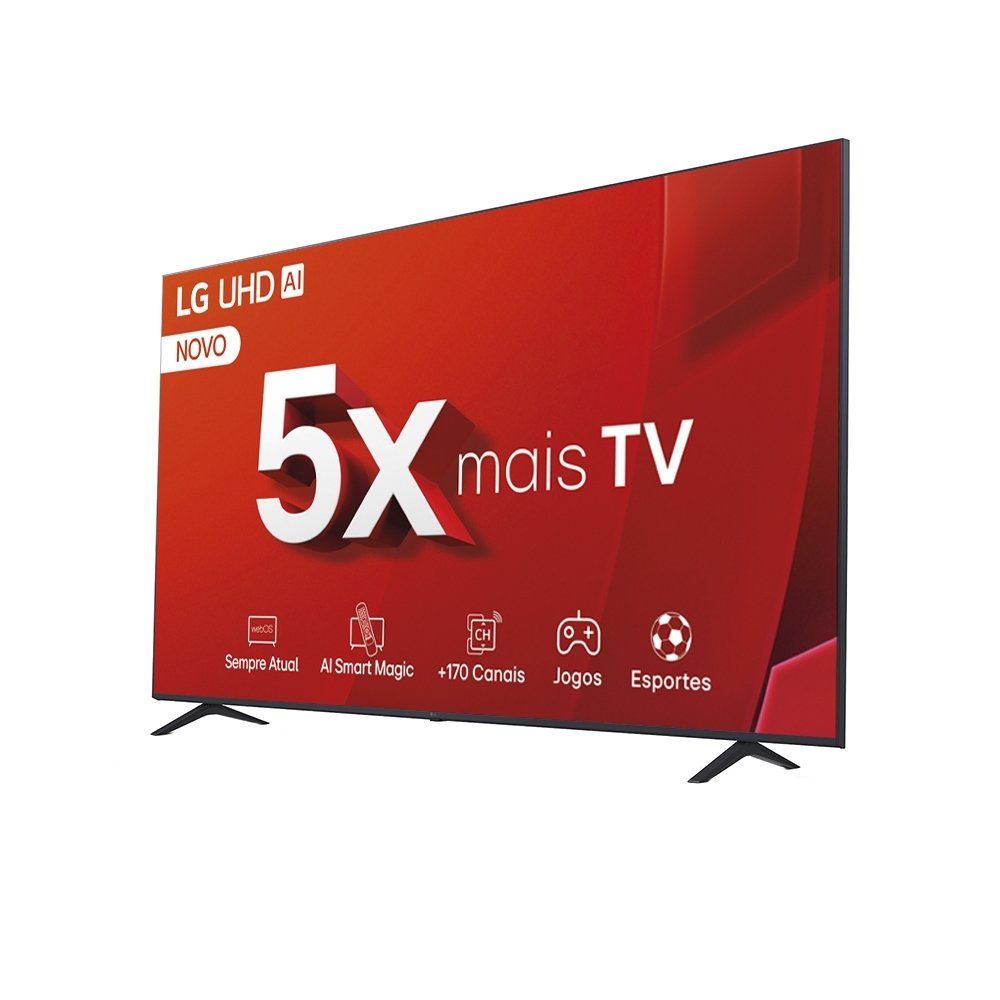Smart TV 75" LCD LED LG 75UT8050PSA - 4K UHD, Thinq AI, Bluetooth, 3 HDMI, 2 USB, 60Hz