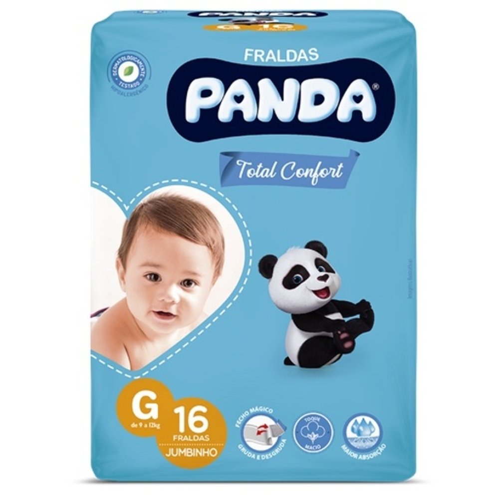 Fralda Descartavel Economica Jumbinho Panda G Com 16