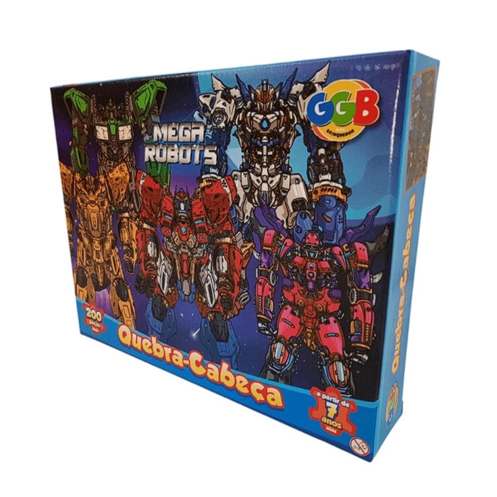 Quebra Cabeca Mega Robots 200 Peças Ggb