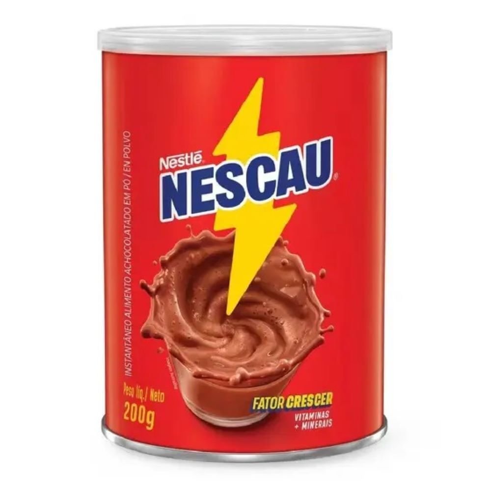 Achocolatado em Pó Nescau Nestlé 200g - Caixa com 24 unidades.