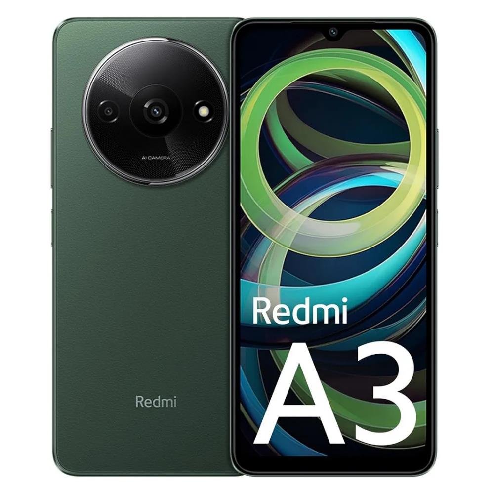 Smartphone Xiaomi Redmi A3 128GB 4GB RAM TELA 6,71" HD 90Hz Octa Core Bateria 5000mAh Forest Green