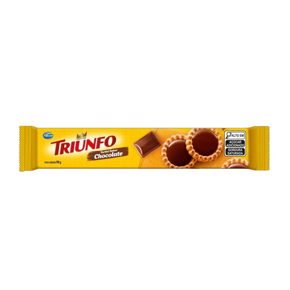 Biscoito Triunfo Tortini Chocolate 90g - Embalagem com 65 Unidades