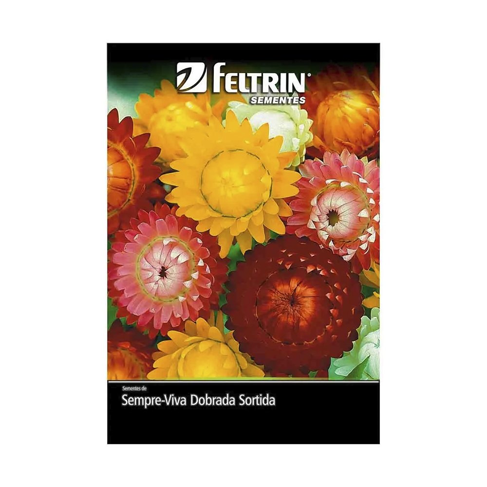 Sementes de Flor Sempre-Viva Dobrada Sortida Feltrin 130mg - Embalagem com 20 Unidades