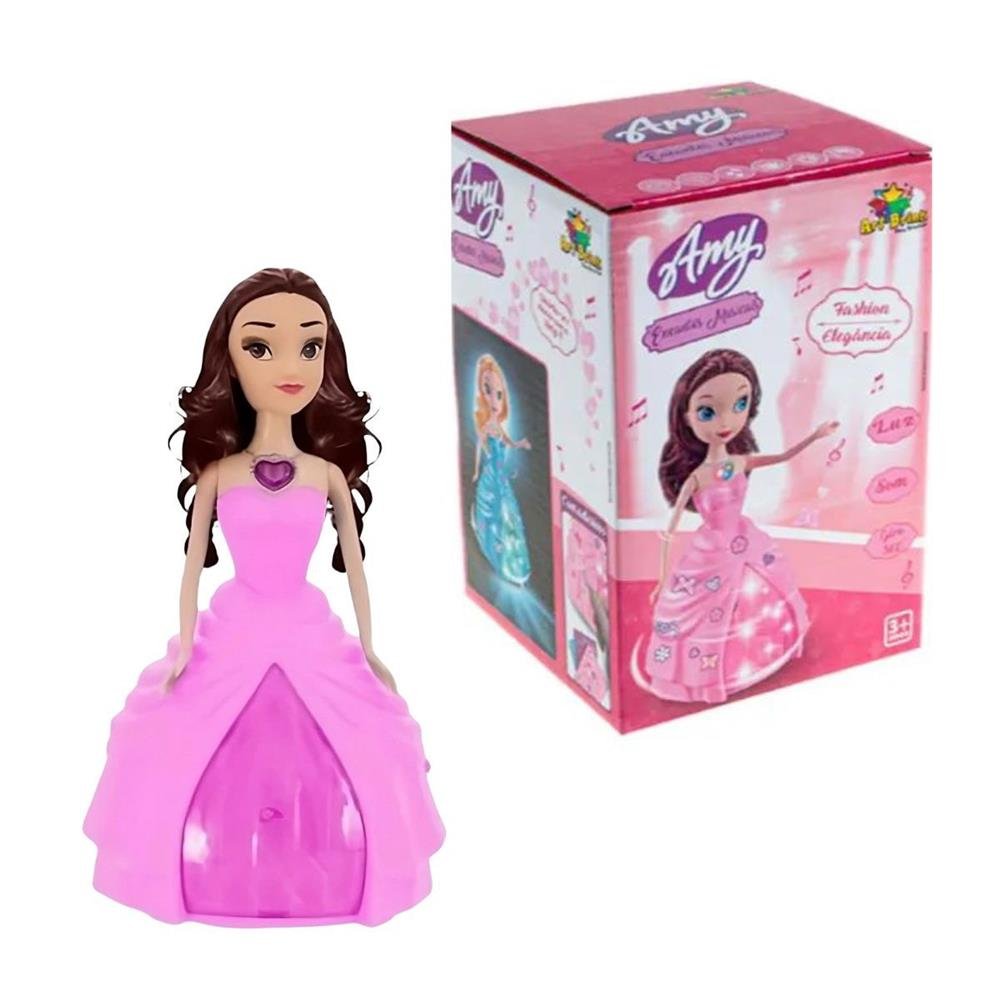 Boneca Dancarina Amy Ancantos Musicais Art Brink Com Luz E Som Ref Zb501