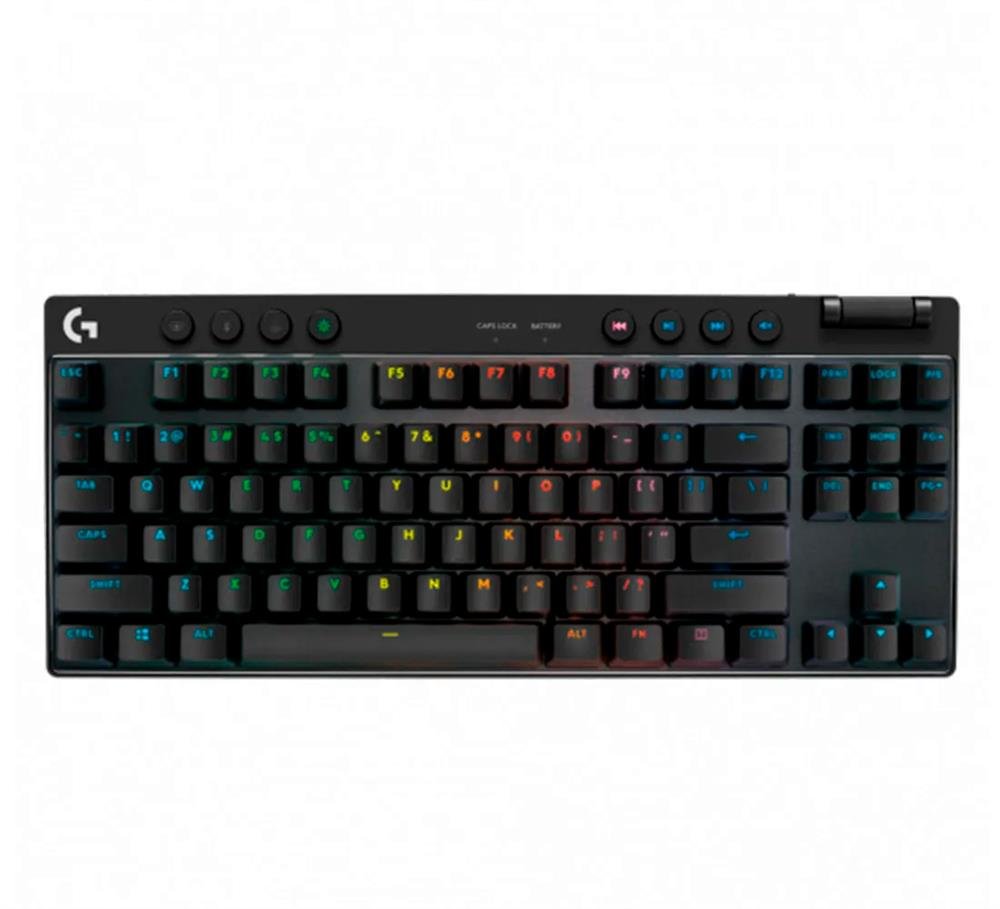 Teclado Gamer Mecanico Logitech G PRO X TKL RGB Lightsync Sem Fio Preto