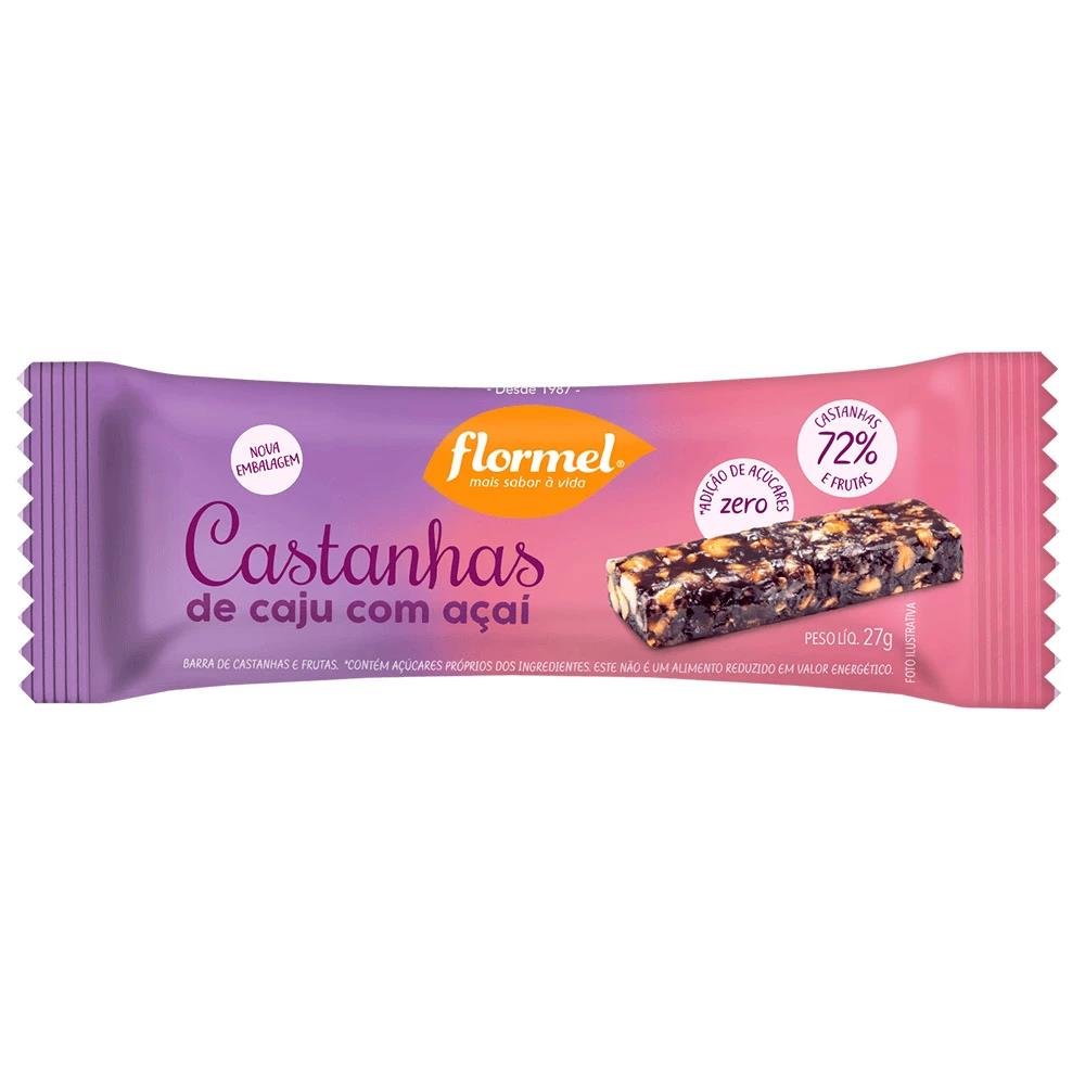 Barra Cast. c/ Açaí +Caju Zero 54g (Emb. contém 24 und de 54g)