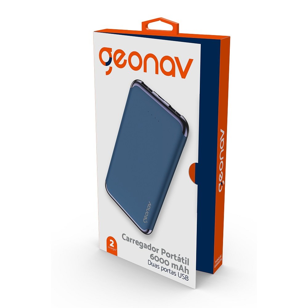 Carregador Portátil Azul Marinho - 6.000 mAh ¿ PB6KMB - Geonav