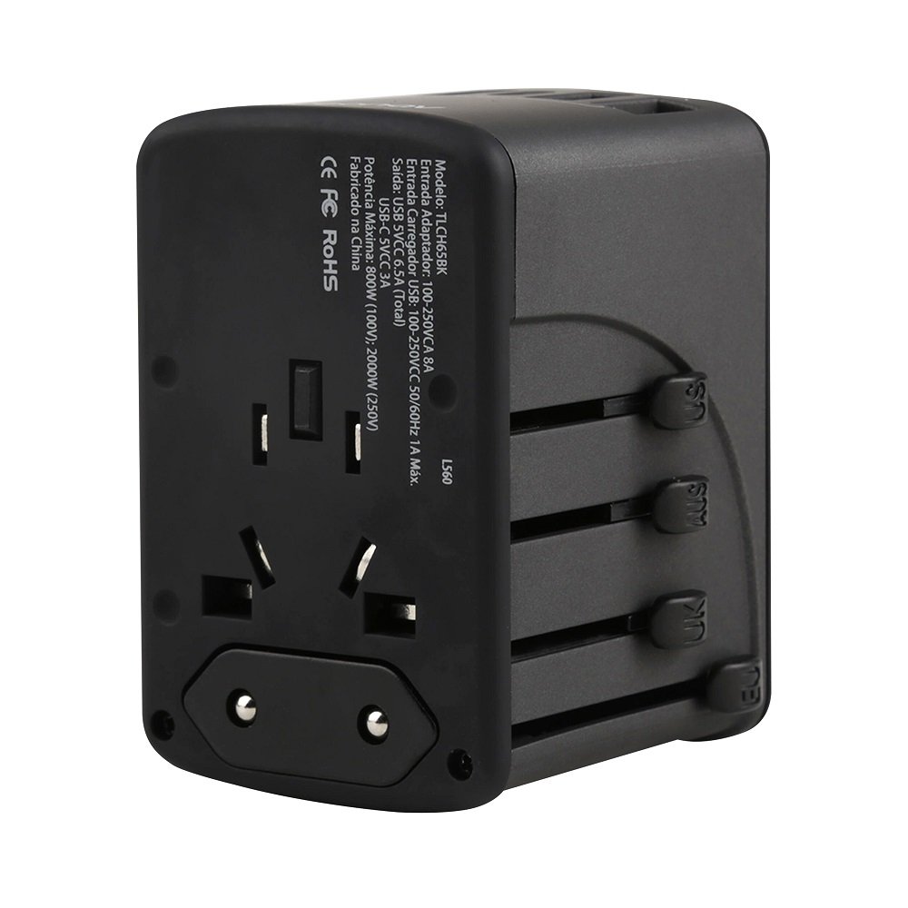 Carregador Adaptador de Viagem ¿ TLCH65BK - Geonav