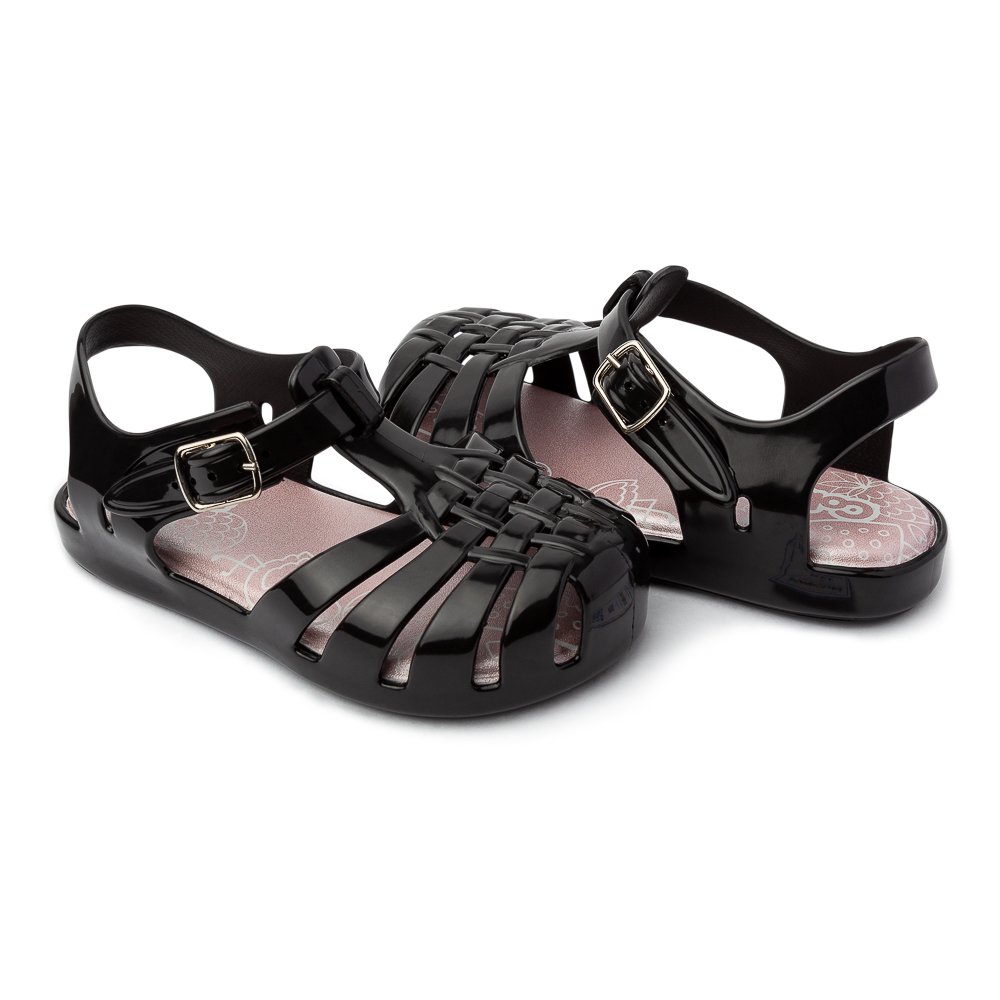 Kit Sandália Infantil Pimpolho Colore Preto Frutas 6 Pares - Numeração 22 A 27