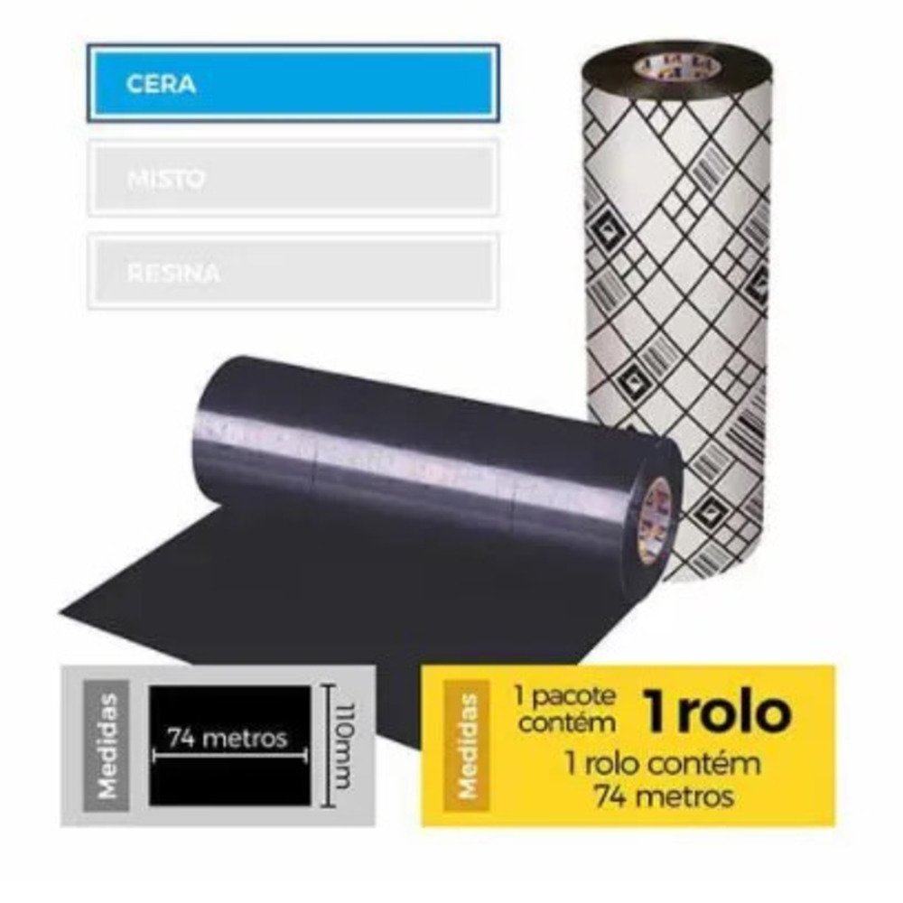 Fita Impressão 110x74 Cera Premium Plus Gpe - Etitec Soluções
