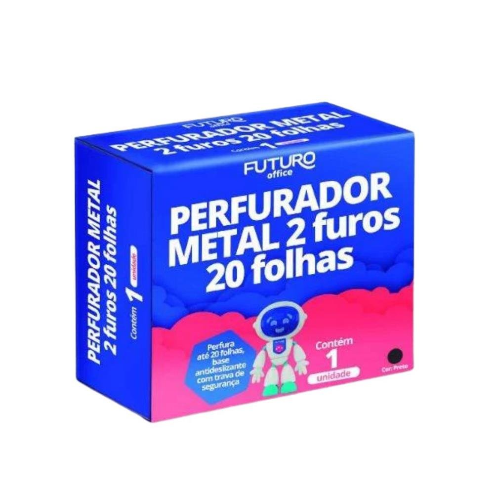 Perfurador Metal 2 Furo Futuro 20 Folhas Ref F0282201