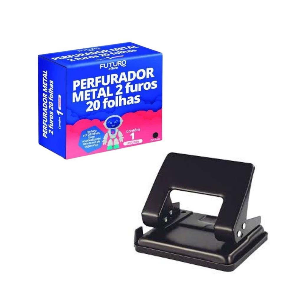 Perfurador Metal 2 Furo Futuro 20 Folhas Ref F0282201
