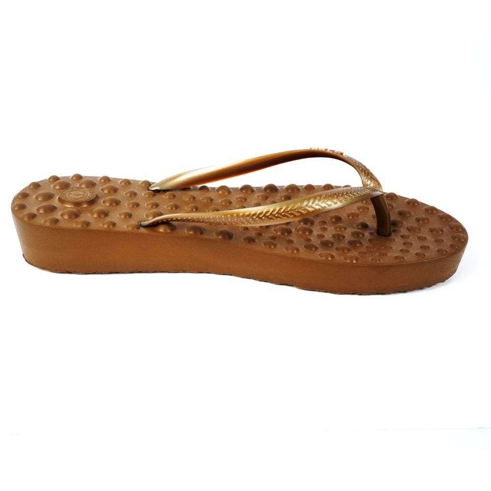 Sandalia Ortopedica Flyfeet Relax Anabela Marrom 33/34