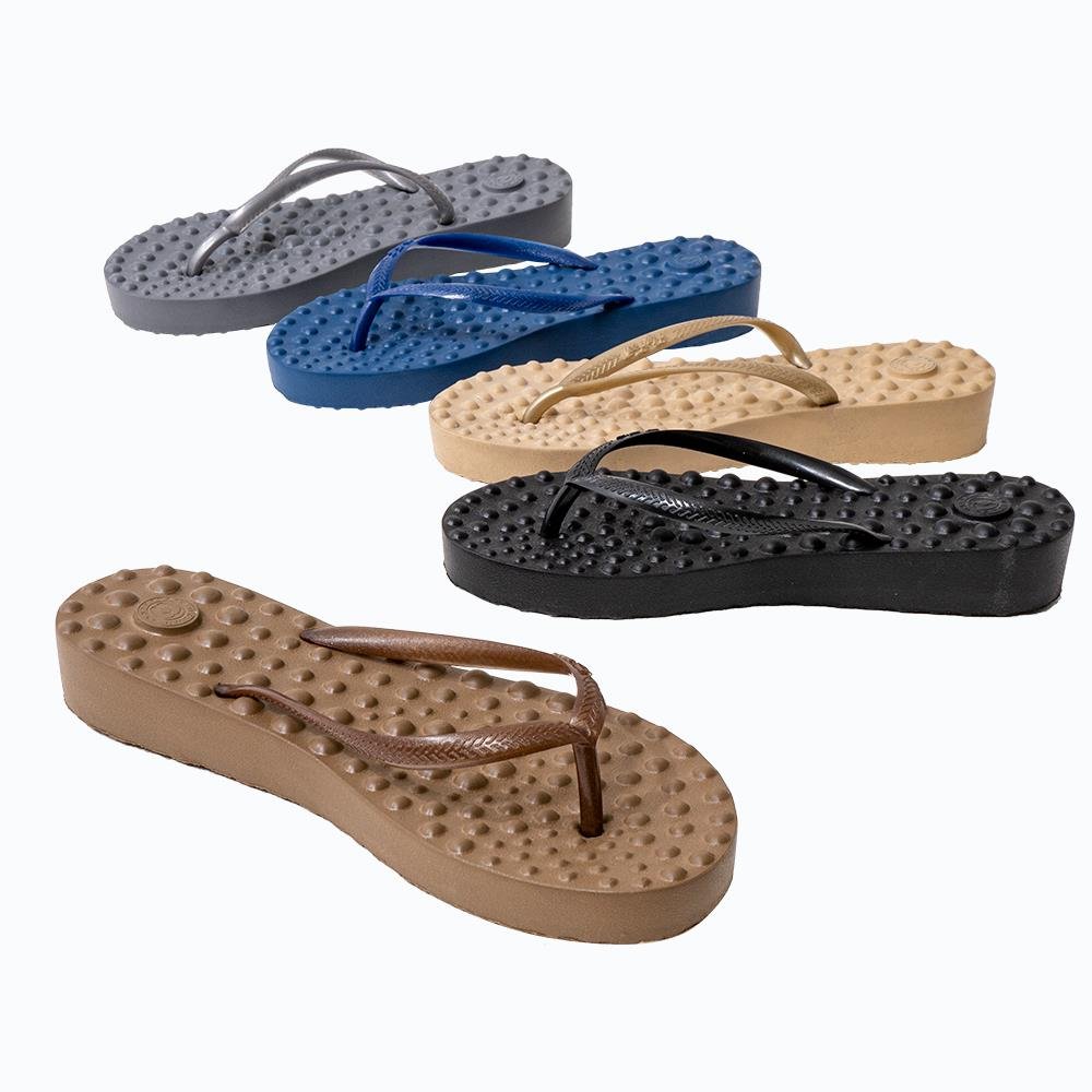 Sandalia Ortopedica Flyfeet Relax Anabela Bege 37/38