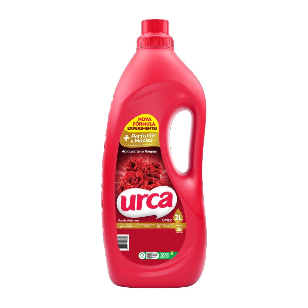 Amaciante Urca Paixão Sedutora Vermelho 2 Litro - Embalagem com 6 Unidades