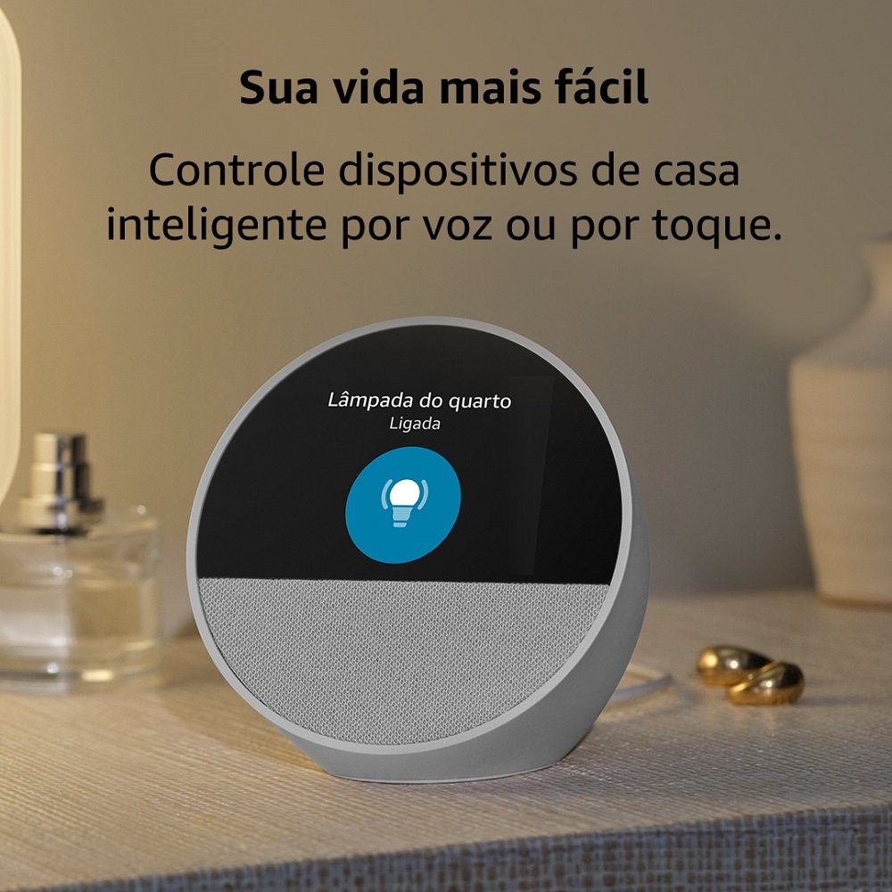 Echo Spot (2024) Com Alexa: Despertador Inteligente Com Som Vibrante E Alexa | Cor Branca, Amazon