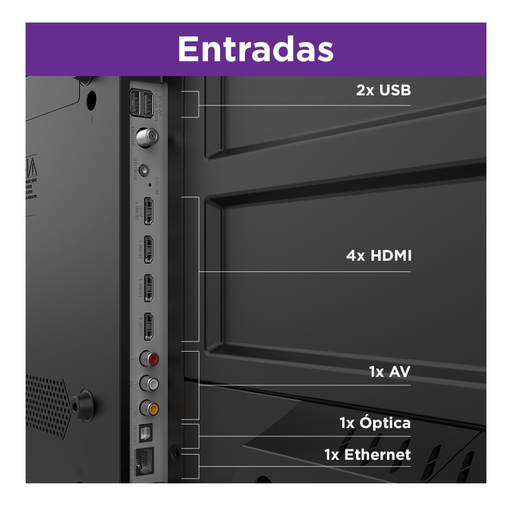 Smart Tv 50" Uhd 4k Multi Tl059m Com Sistema Roku, Processador Quad Core, Dolby Audio, Compativel Com Alexa E Google Home