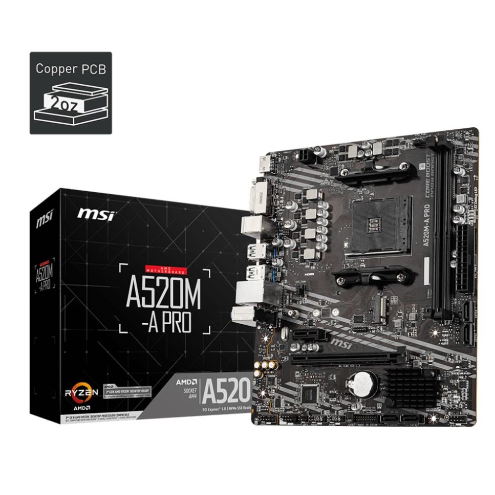 Placa Mae Am4 Msi A520m-A Pro