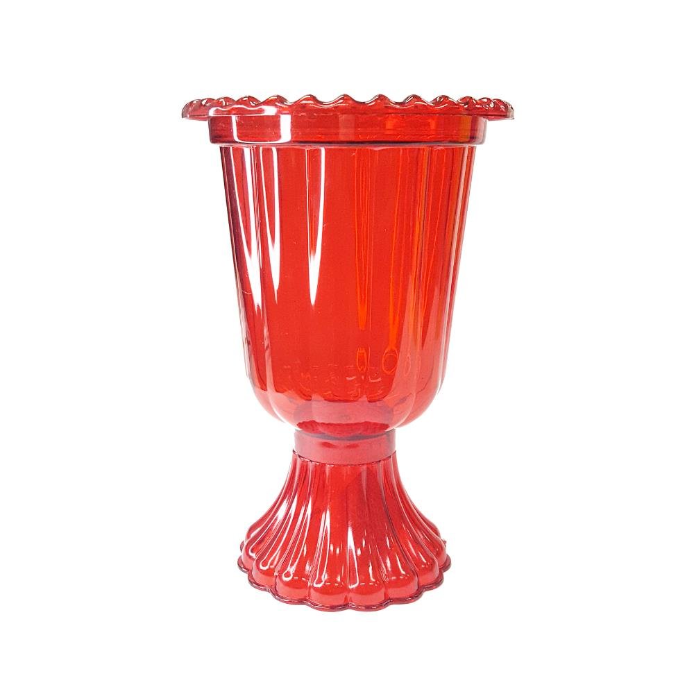 Vaso Grego Pequeno 750 Ml - Vermelho Transparente