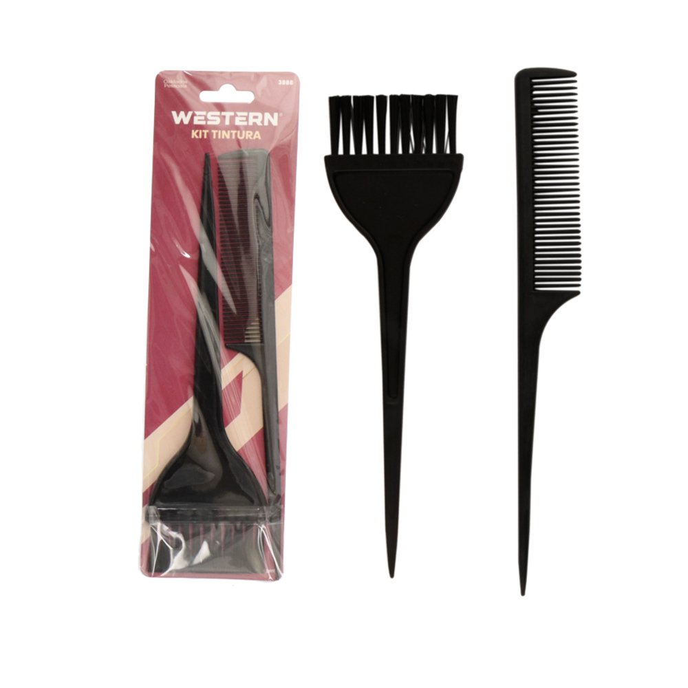 Kit Tintura 2 Peças Pincel Pente - Western