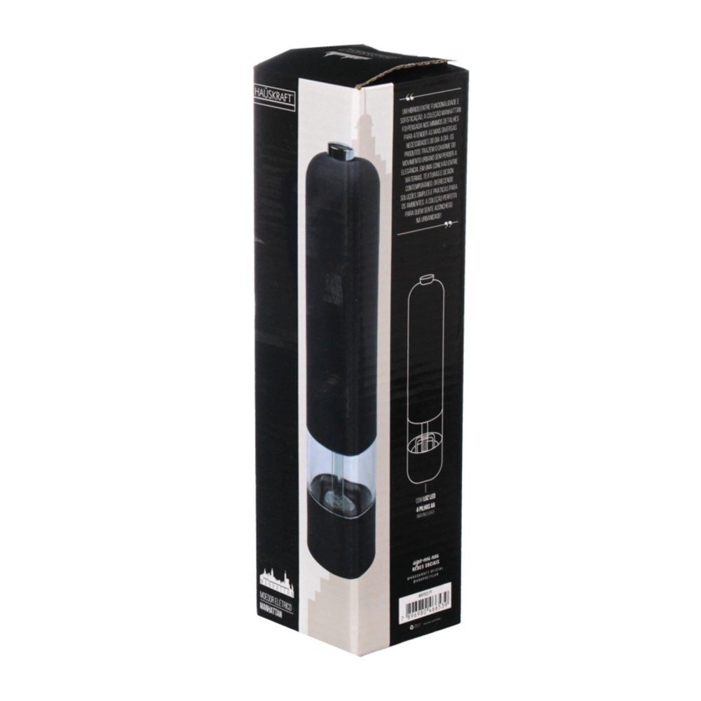 Moedor Sal E Pimenta Manhattan Preto 23CM - Hauskraft