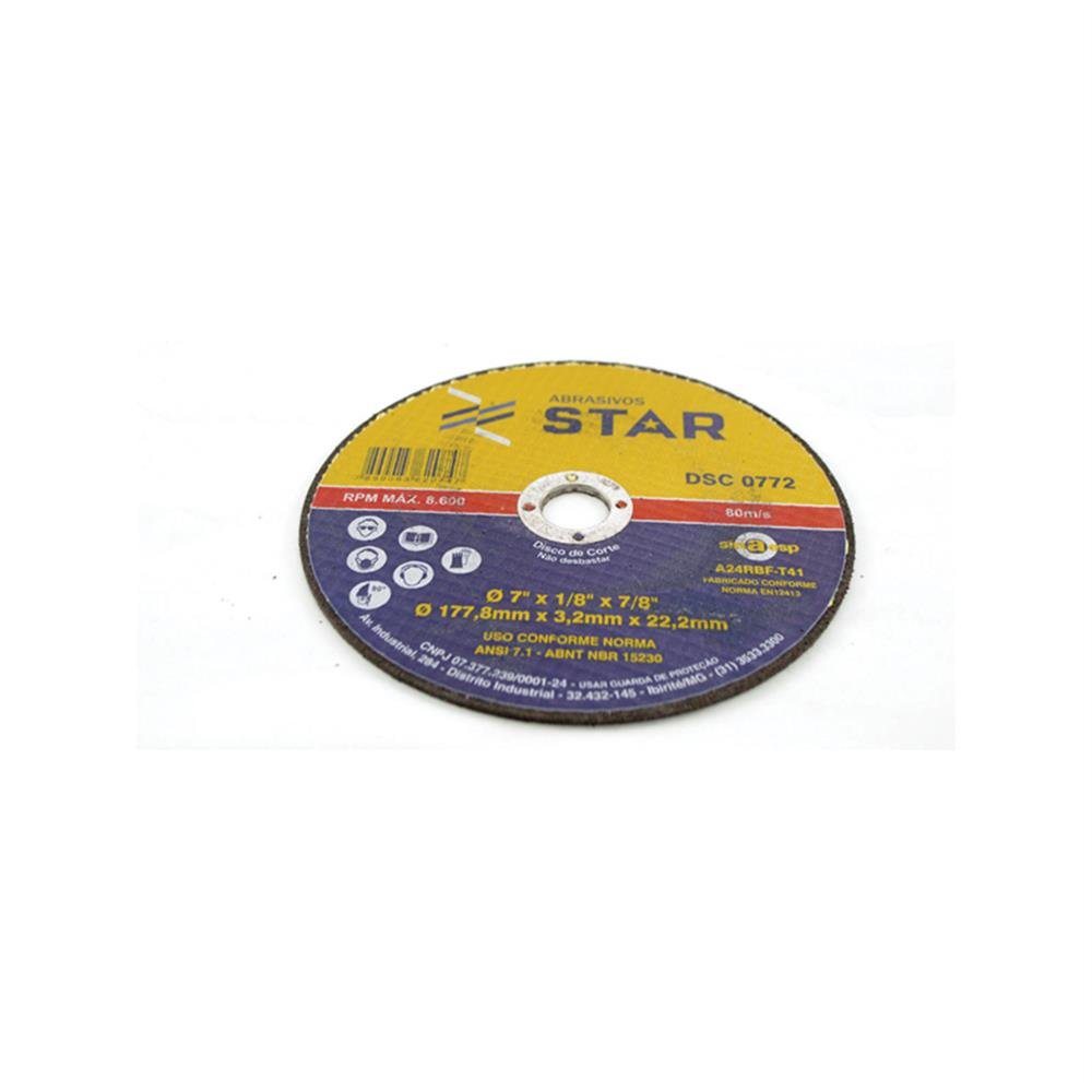 Disco Corte 10X1/8X3/4 Ferramentas Star C5