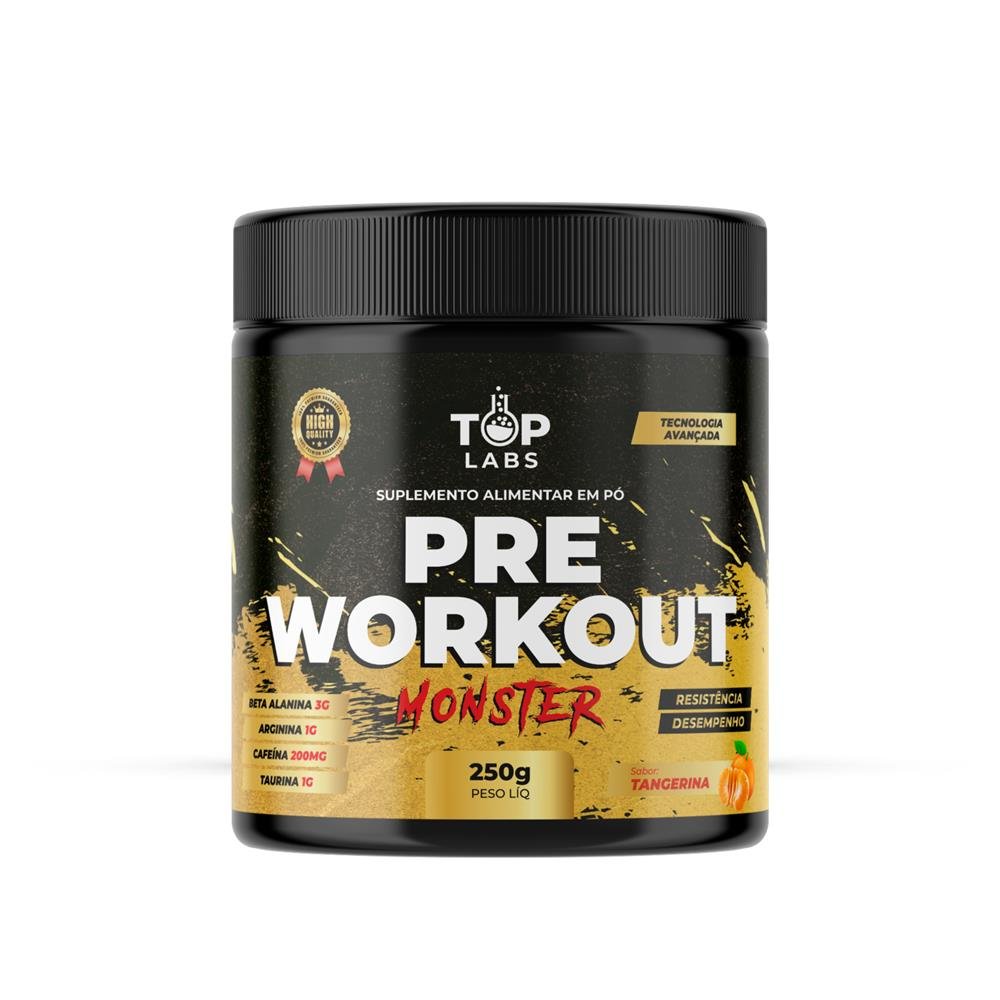 Preworkout Monster Top Labs Tangerina 250 gramas