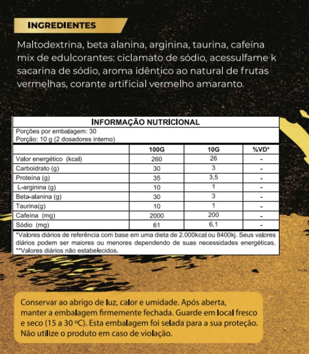 Preworkout Monster Top Labs Frutas Vermelhas 250 gramas