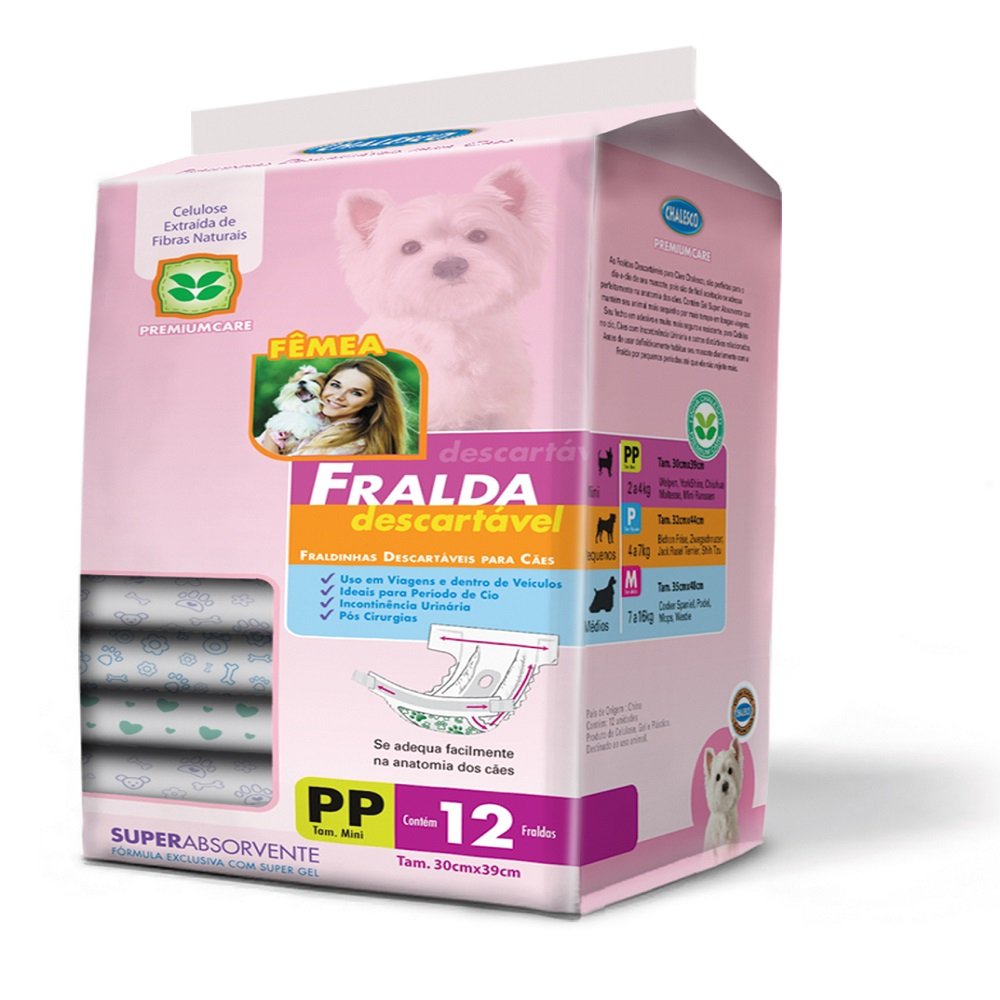 Fralda Descartável PP Com 12 Unidades - Chalesco