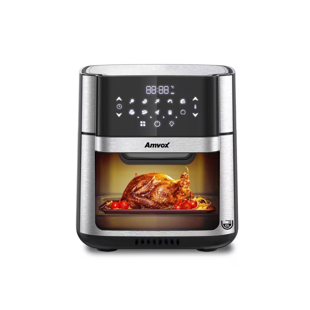 Air Fryer 12L 1700W Amvox ARF 1412 Oven Digital Touch Inox 220V